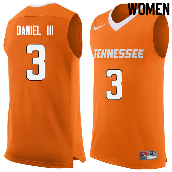 Women #3 James Daniel III Tennessee Volunteers College Basketball Jerseys Sale-Orange